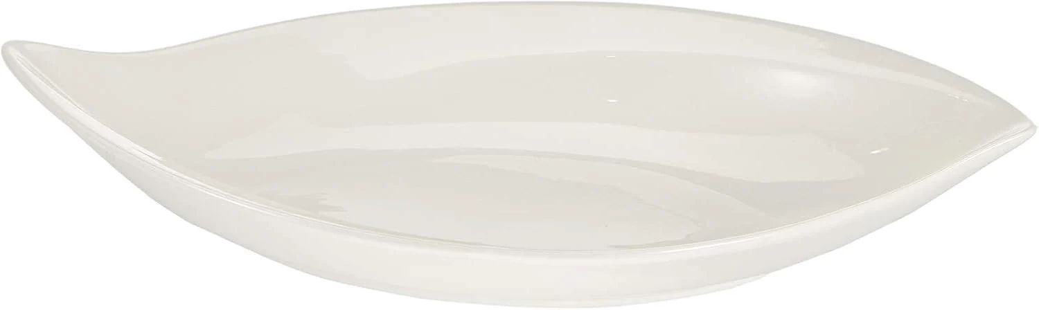 Symphony Collection – 38 cm White Ceramic Nurture Canopy Leaf Bowl - Image 3