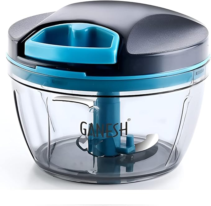 Ganesh Wonder Kitchen Dori Handy Vegetable and Fruit Manual Onion Dry Fruit Salad Maker Vegetable Quick String Chopper Machine, Cutter Ð 3 Stainless Steel Blades (470 ml, Grey)