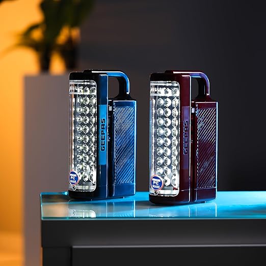 Geepas 24 Mega Luminous LED's Rechargeable LED Lantern Set Of 2 | 30 Super Bright SMD LEDs, Energy Efficient, USB Charging Red & Black - Image 4