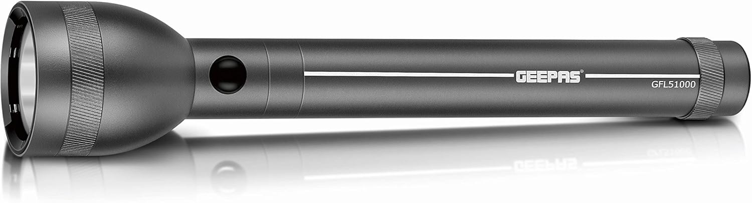 Geepas GFL51000 Hyper Bright Rechargeable LED Torch Light | Built-in 3000mAh Li-ion Battery | 8 Hours Continuous Working | Premium Quality with 2 Years Warranty - Image 2