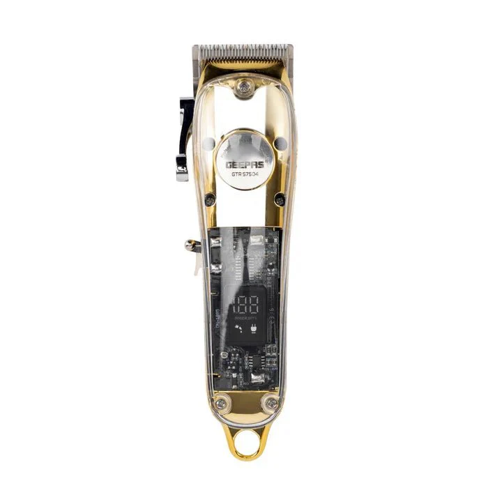 GEEPAS Professional Digital Hair Clipper  4 Adjustable Cutting Blades and 8 Different Length Limit Combs with LCD Display- GTR57504