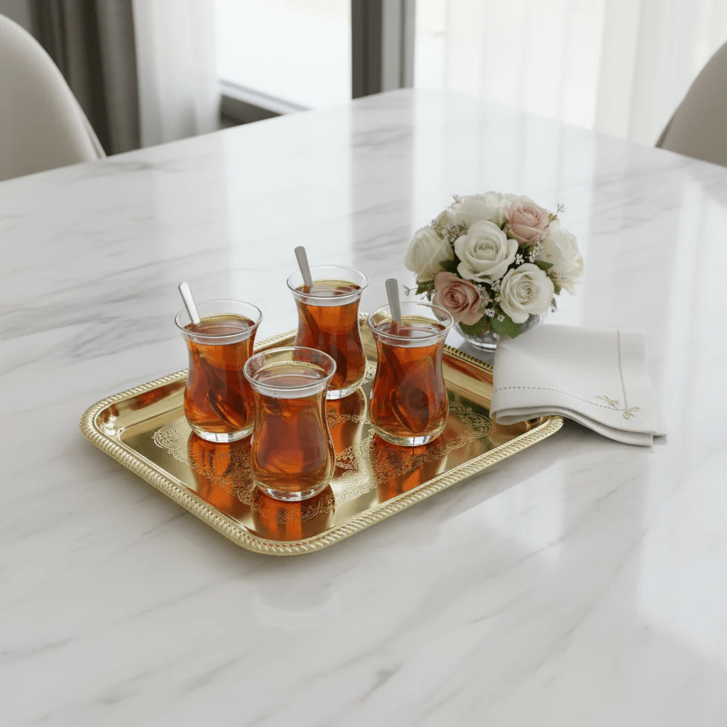 Germax Gold Rectangle Serving Tray – 24×17cm | Decorative Metal Tray for Hospitality & Majlis - Image 3