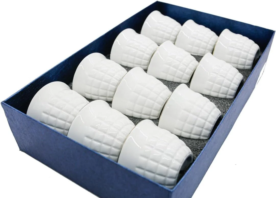 Germax Ceramic 12Pcs Cawa Cup 60ML-White&Gold - Image 2