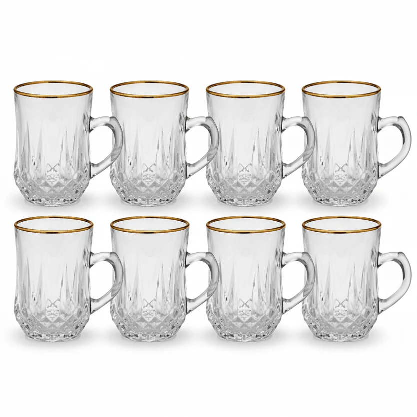 Germax Elegant Glass Mug Set of Six Pieces with 100 ml
