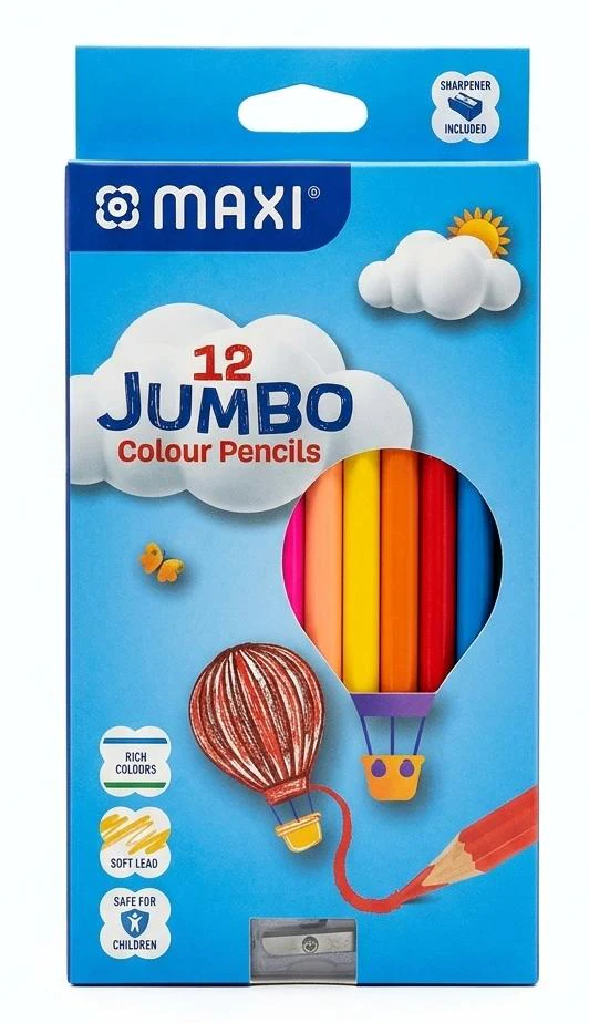 Maxi 12 Jumbo Colour Pencils with Sharpener