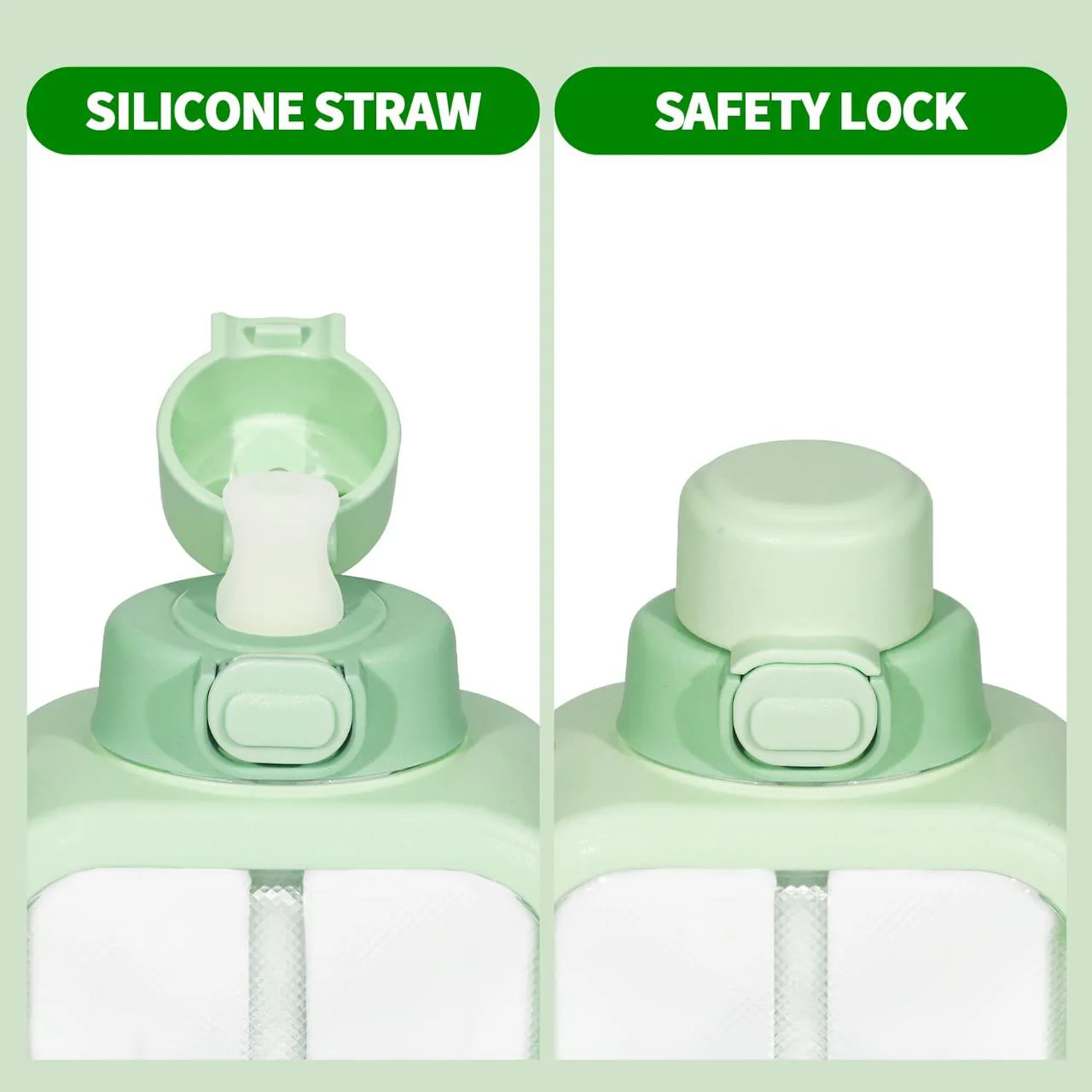 Giavos Fashion Plastic Water Bottle 700ml with Adjustable Strap, Green - Image 3