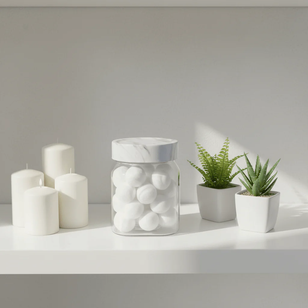 Glass Canister with Elegant Marble-Pattern Plastic Lid | 1 Litre Airtight Storage Jar for Kitchen, Pantry & Home Organisation - Image 2