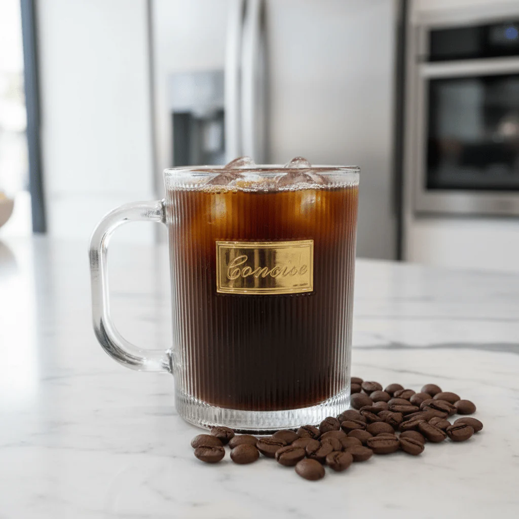 Concise Ribbed Glass Mug 300ml β Gold Edition - Image 3
