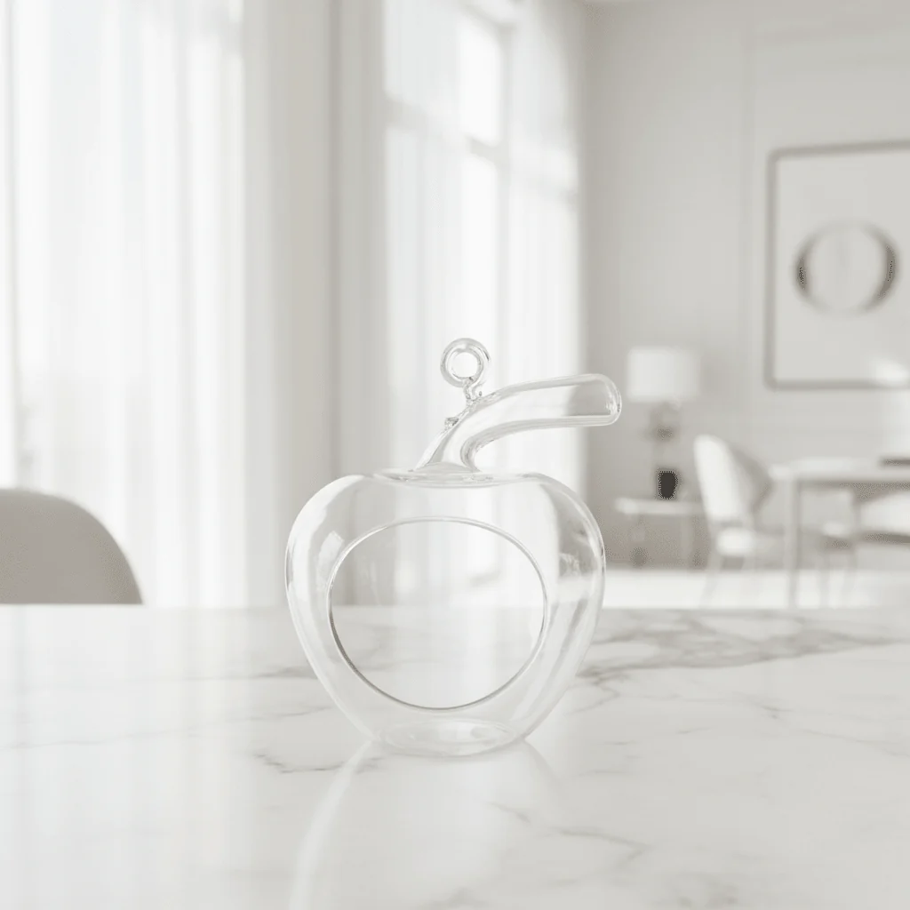 Glass Nest Apple Décor – 15cm | Transparent Handcrafted Ornament - Image 2