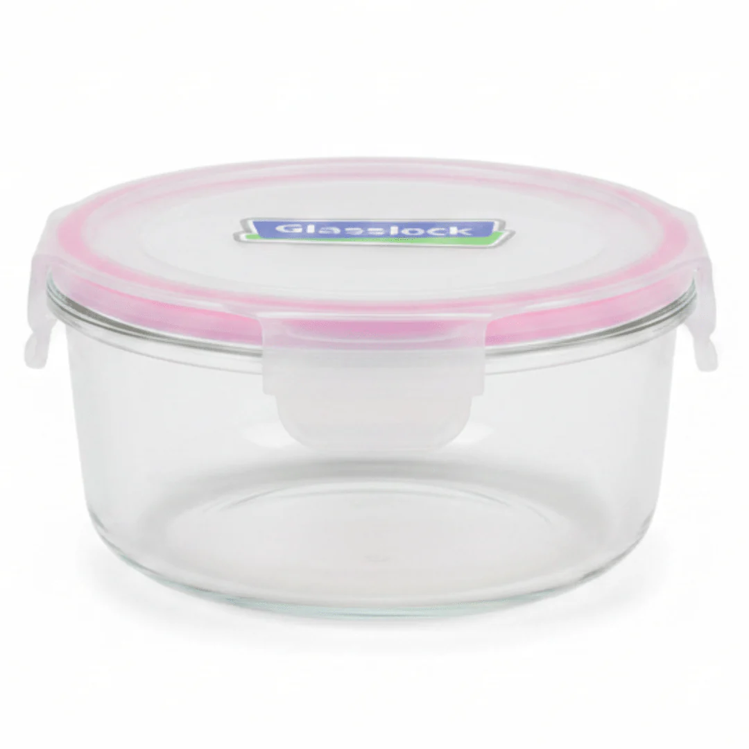Glasslock Round Glass Food Container with Leakproof Airtight Locking Lid – Premium Storage Solution – 950 ml