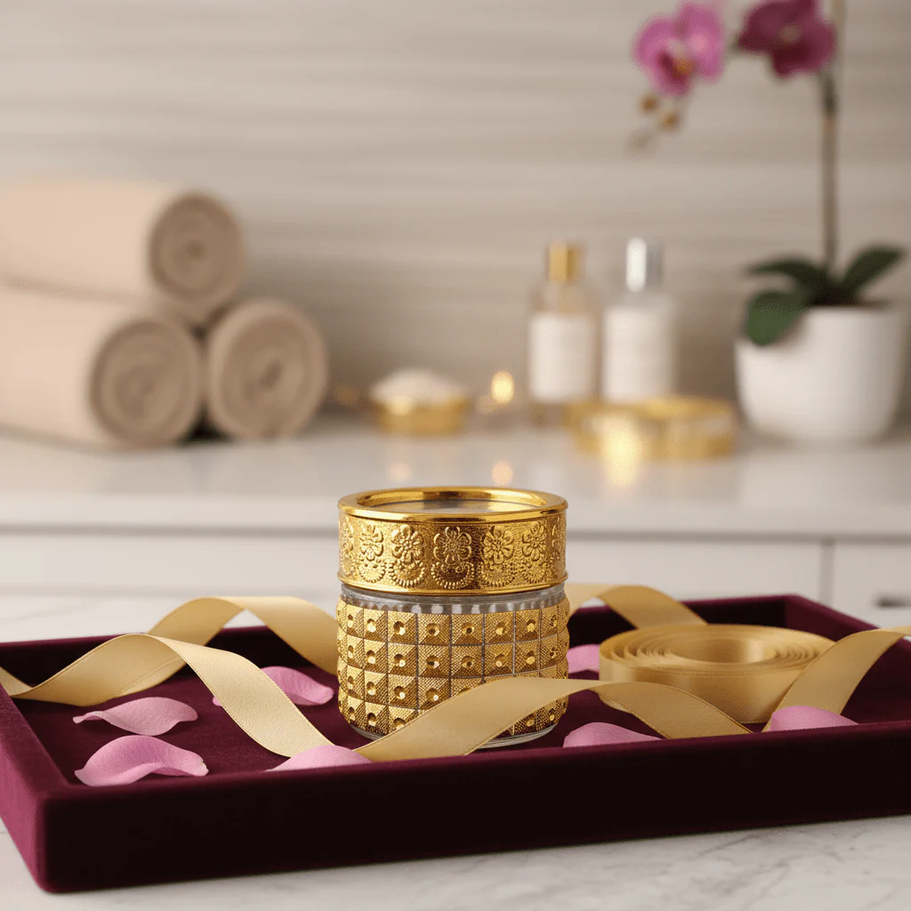 Gold Glass & Acrylic Decorative Cup — 6×6cm - Image 4