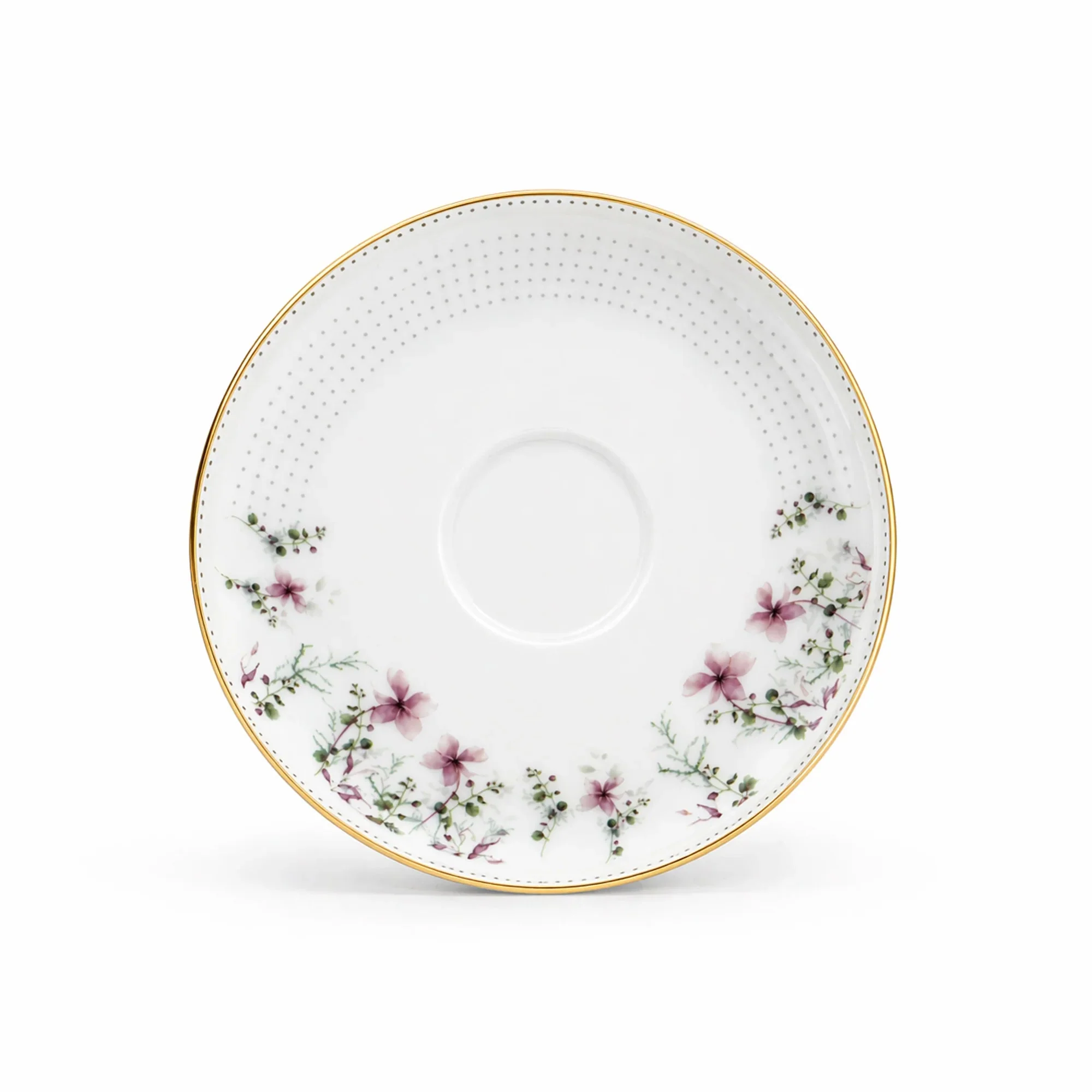 ABL GP-154 Glass Tea Cup & Saucer Set – 12 Pieces – Clear Glass with Gold Rim & Floral Saucer Elegant Tea Set - Image 3