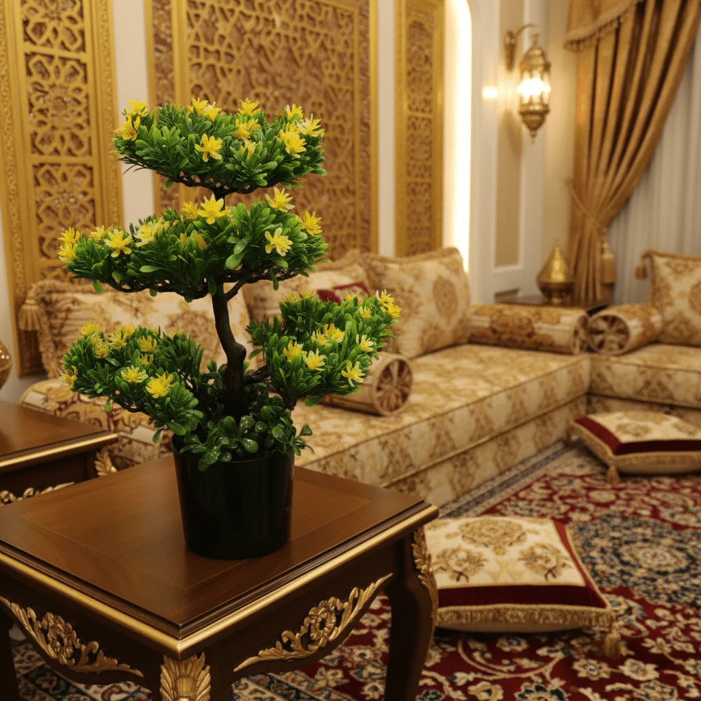 Artificial Bonsai Tree with Yellow Blooms | 35cm | Black Vase | Premium Faux Plant Décor - Image 4