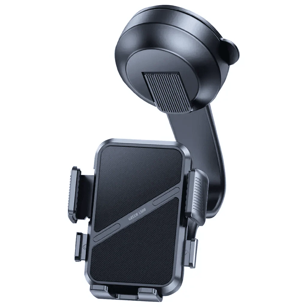 Green Lion GX-74 Suction Phone Holder, Flexible Bendable Arm & 360° Rotation, Universal Car Mount for 4.7" to 6.9" Devices, Washable Suction Cup Base with One-Press Quick Release