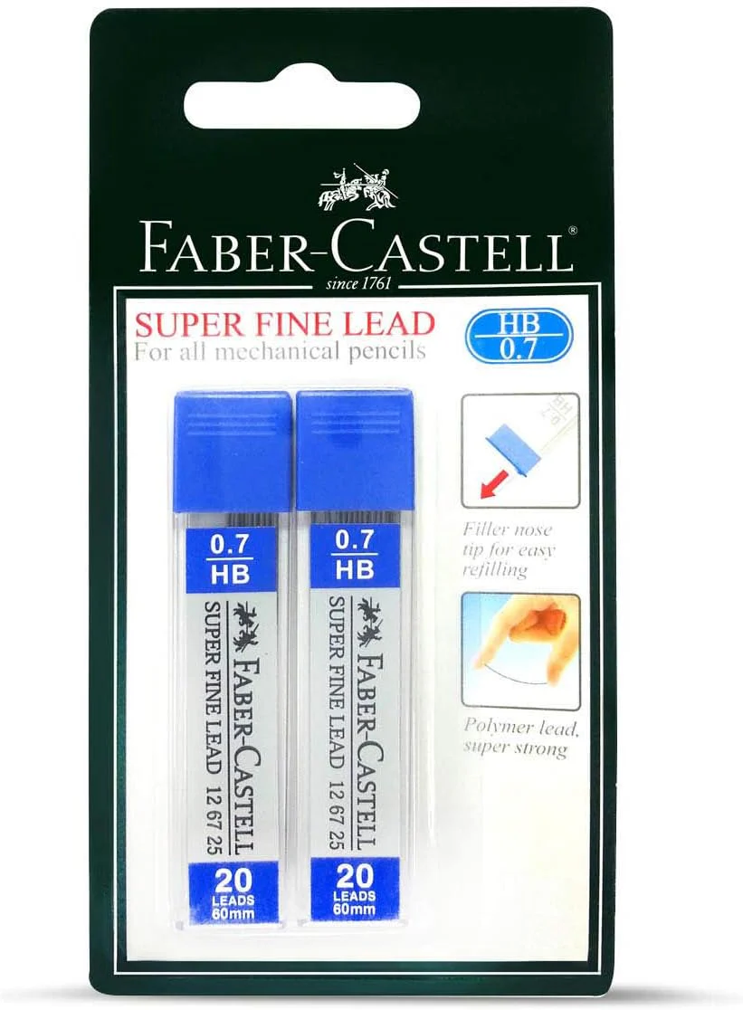Faber-Castell Super Fine Lead 0.7mm HB – Twin Pack (126725-2)