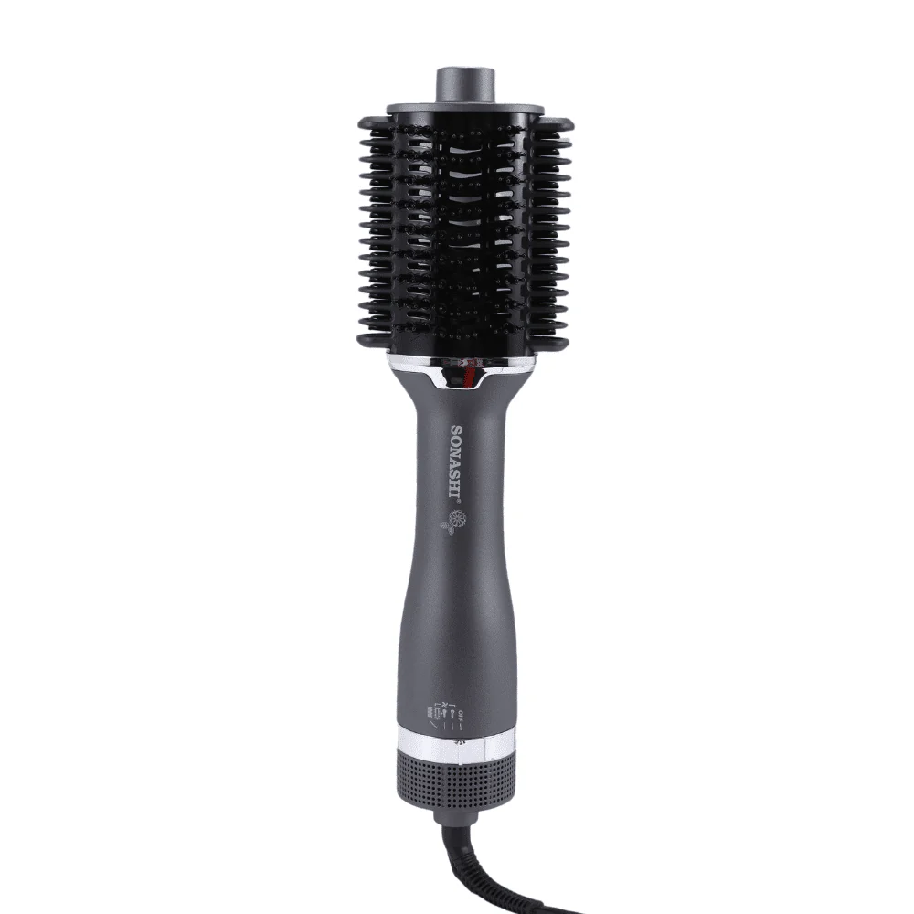 Sonashi 3-in-1 Hot Air Brush with Ceramic Oval Barrel| LED Straightener Indicator & PTC Fast-Heat Comb | 3 Heat & 2 Speed Settings | 1200W DC Motor | 360° Swivel Cord | SHS-2094