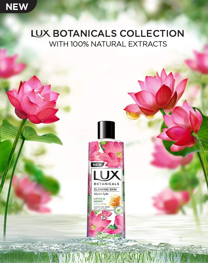 LUX Botanicals Body Wash, Glowing Skin, Lotus & Honey, with 100% natural extracts suitable for all skin types, 700ml - Image 3