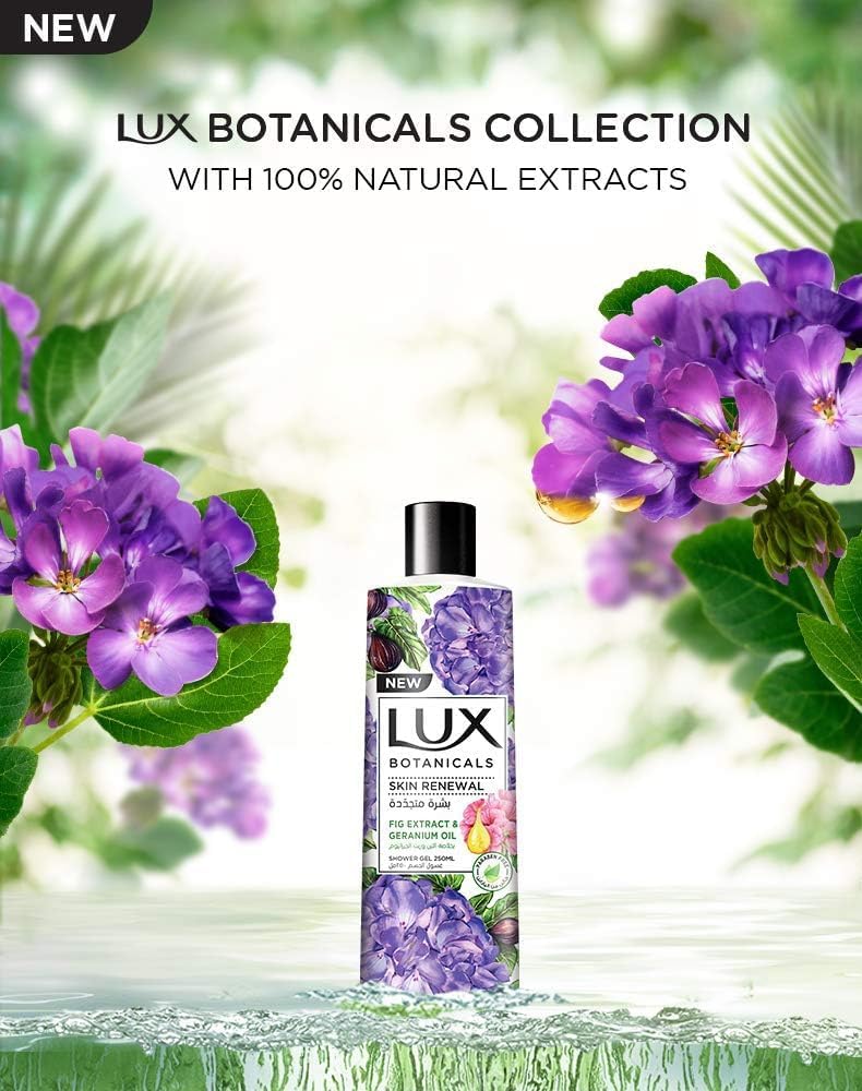 LUX Botanicals Body Wash, Skin Renewal, Fig & Geranium Oil, with 100% natural extracts suitable for all skin types, 700ml - Image 3