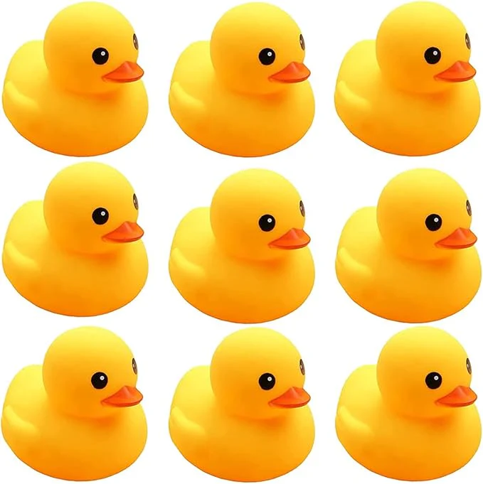 HAJIABAO 9-Piece Colorful Bath Duck Set – Floating Toys for Fun and Safe Bath Time Play
