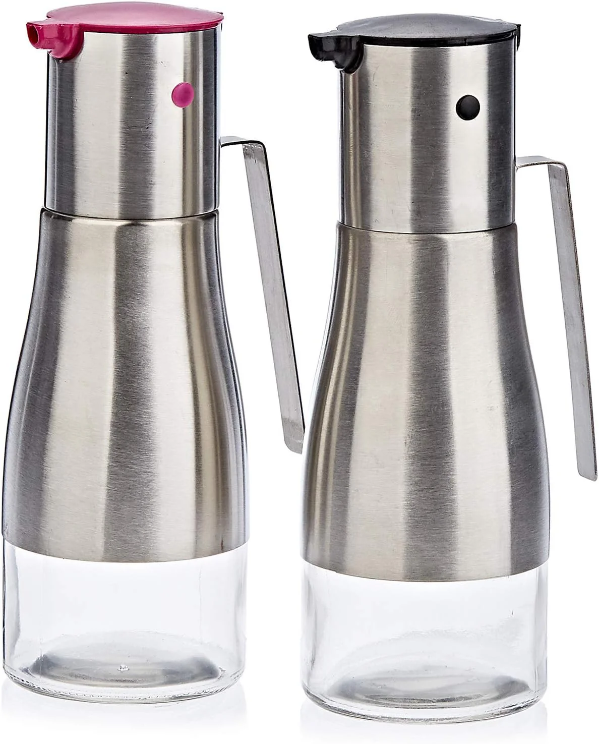 Harmony 2-Piece Oil & Vinegar Bottle Set – Silver