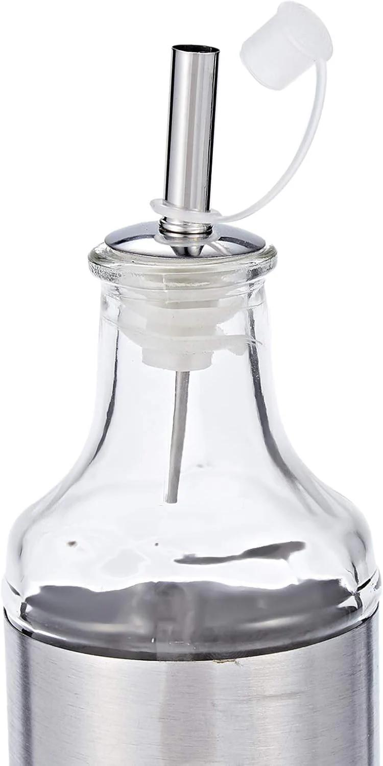 Harmony 3-Piece Oil & Vinegar Bottle Set – Silver - Image 3
