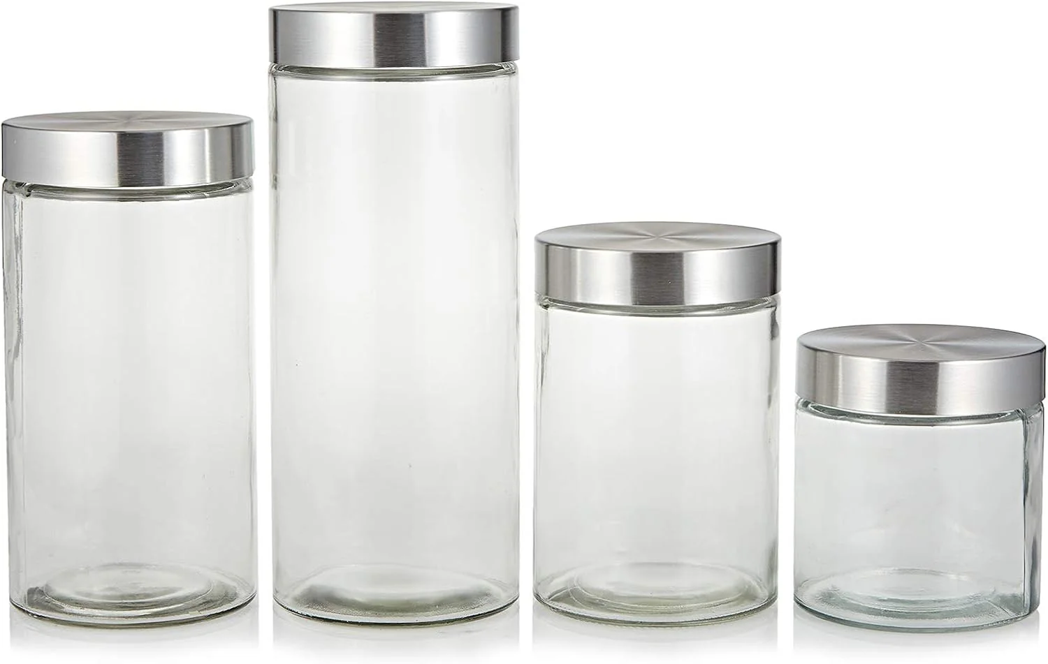Harmony 4-Piece Glass Canister Set with Stainless Steel Lids