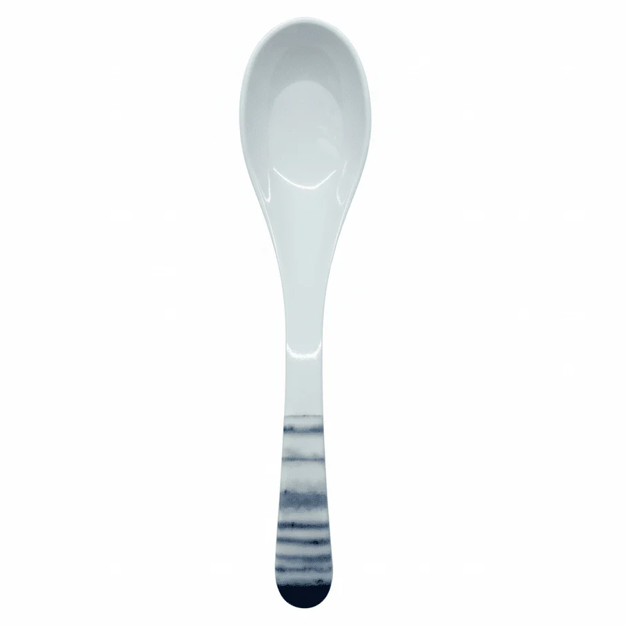 Harmony Blue Pattern Serving Spoon Lightweight and Durable Melamine Utensil for Serving Food – 7.9 Inch