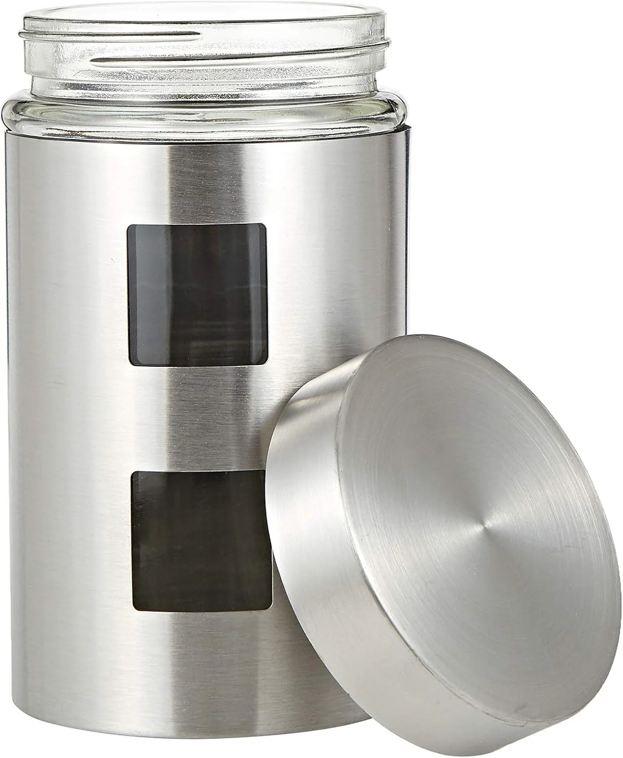 Harmony Canister With Coat 4 Pieces Set, Glass/Stainless Steel - Image 2