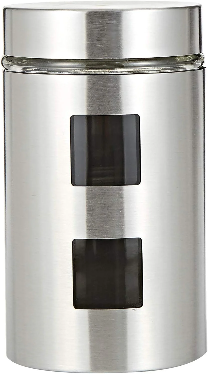 Harmony Canister With Coat 4 Pieces Set, Glass/Stainless Steel - Image 3