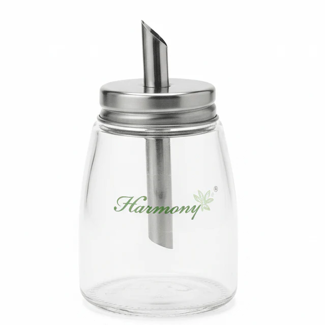 Harmony Compact Glass Sugar Doser  with Silver Metal Lid for Coffee, Tea & Dining Tables – 150ml