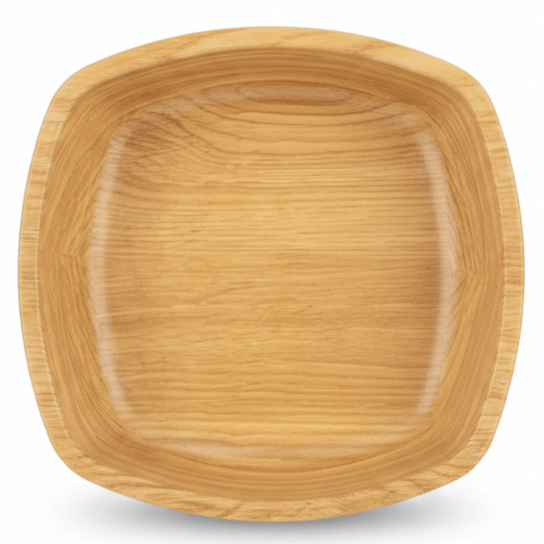 Harmony Elegant Wood Grain Square Melamine Serving Plate Premium Quality Dining 25×25 cm