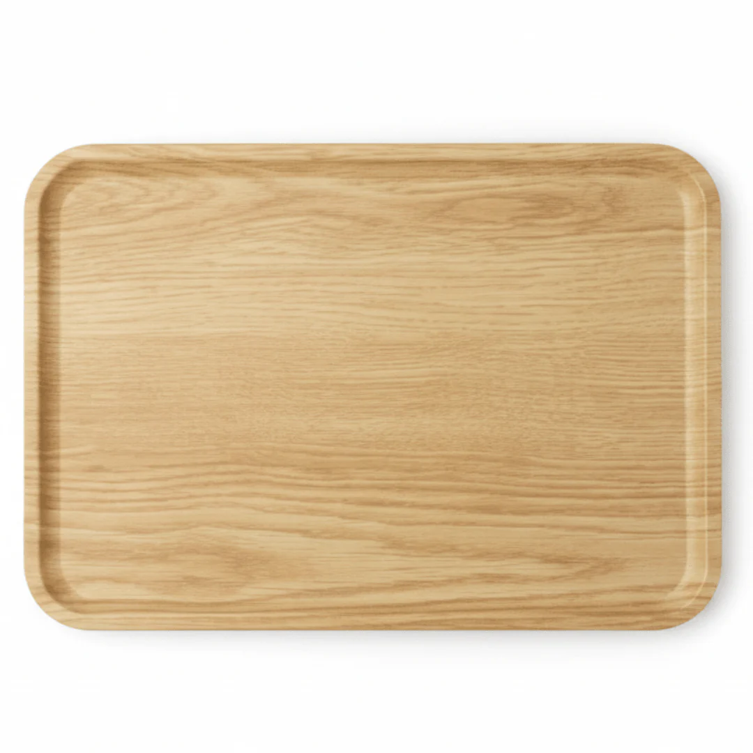 Harmony Large Rectangular Wood Grain Melamine Serving Tray Durable Multipurpose 39×29 cm