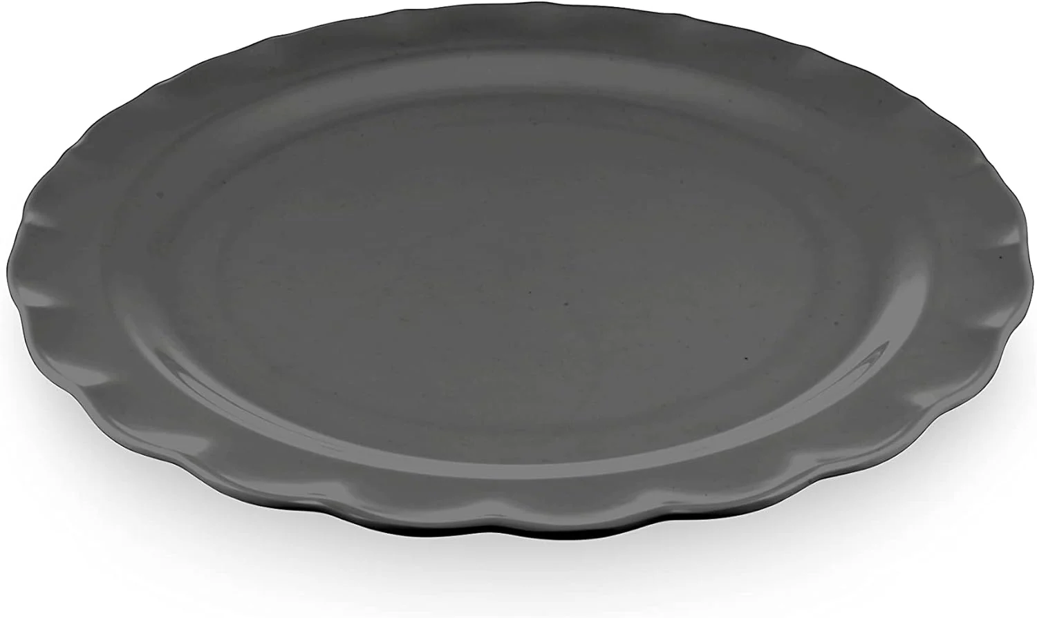 Harmony Melamine Horeca Big Serving Flower Plate-36.5cmX2cm-Black