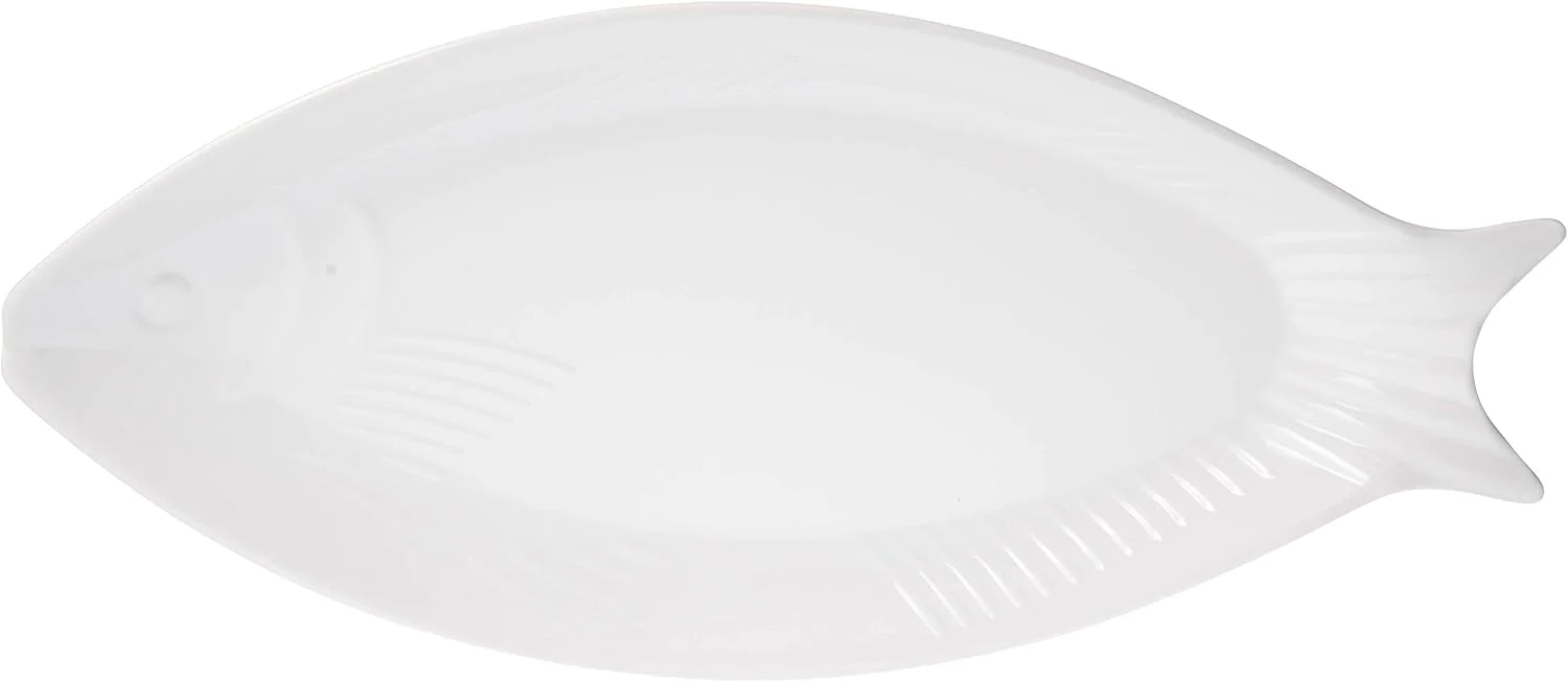 Harmony Melamine Horeca Serving Fish  Plate-45.5cmX20.7cmX3cm-White - Image 2