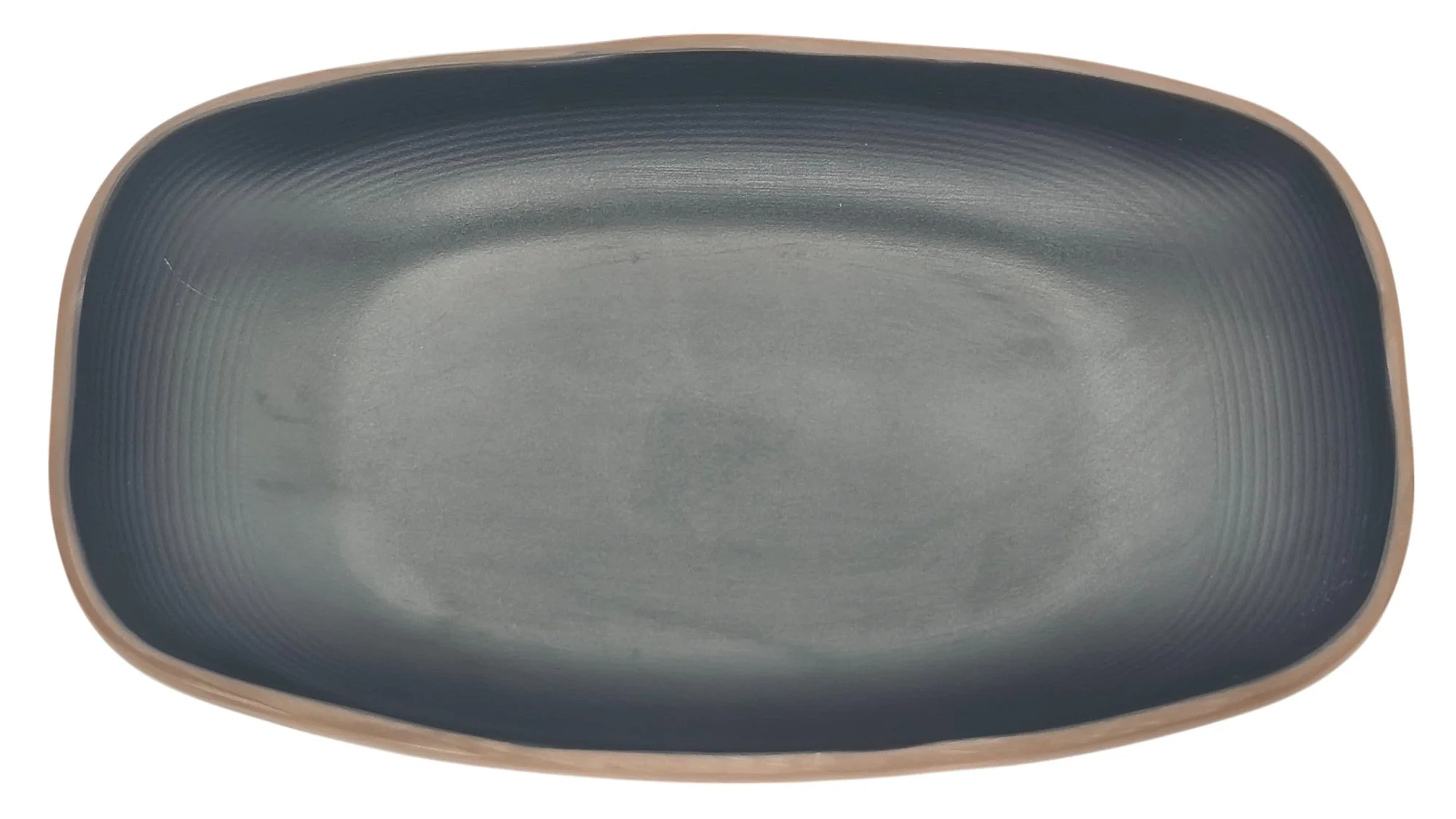 HARMONY Melamine Oval Plate 18cm*10cm*2cm, Brown/Black - Image 2