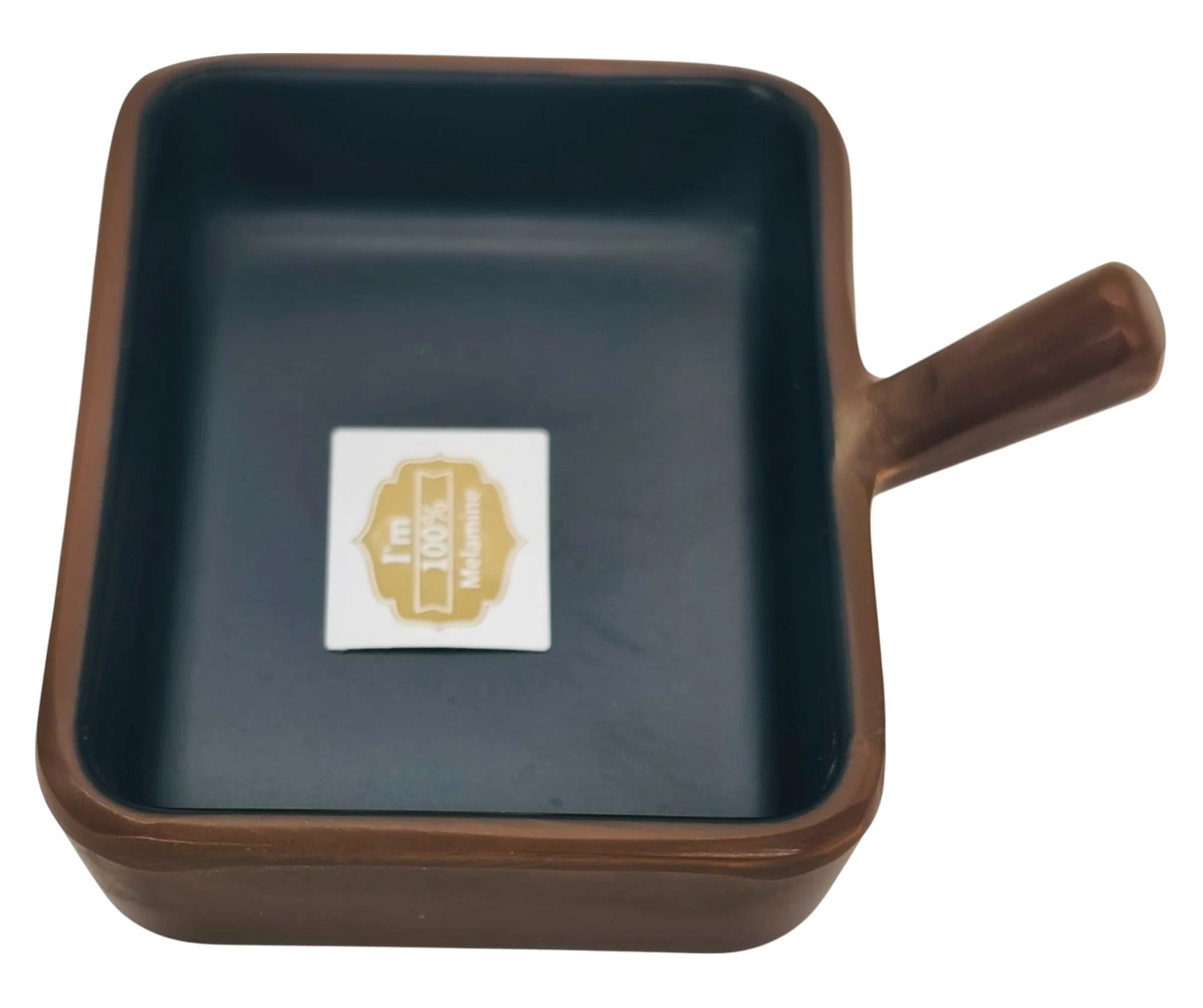 HARMONY Melamine Sauce Dish with Handle 7cm*6cm*2cm, Brown/Black - Image 2
