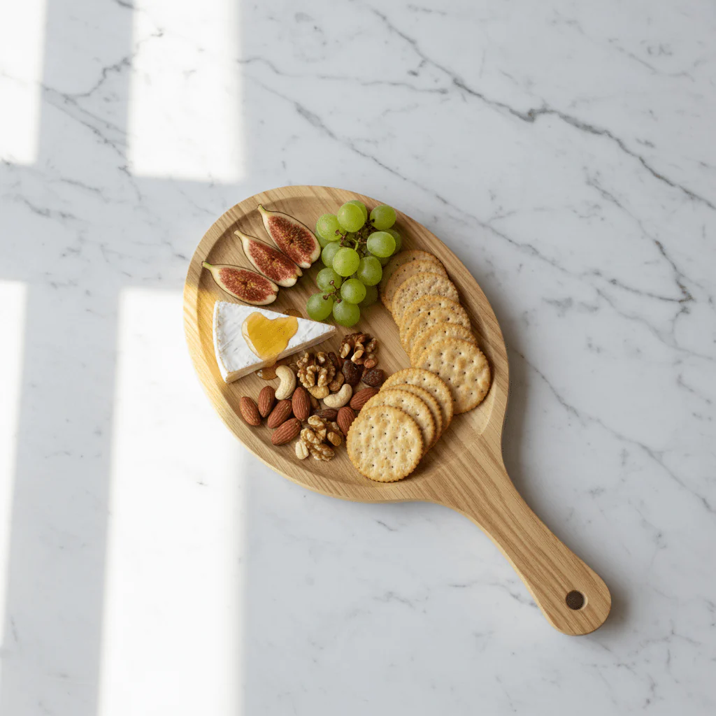 Harmony Oval Wood Grain Melamine Pizza Serving Plate Lightweight Durable 24×18 cm - Image 3