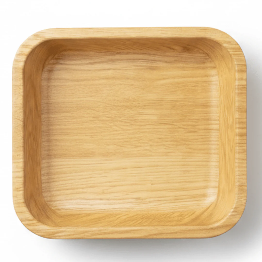 Harmony Premium Wood Grain Pattern Square Melamine Serving Bowl Durable Food Safe 18×18 cm
