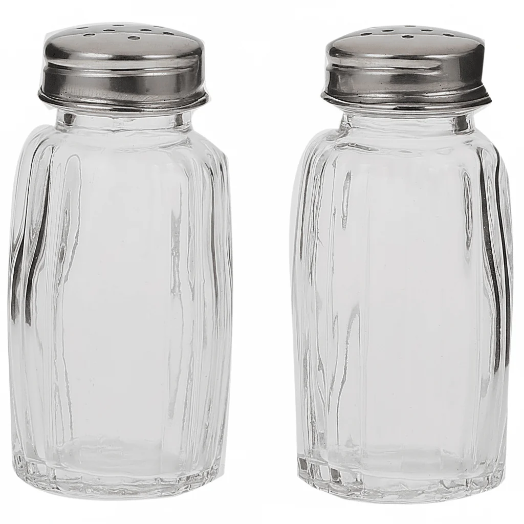 Harmony Salt & Pepper Shaker Set – 2 Pcs - Clear Glass with Stainless Steel Lid