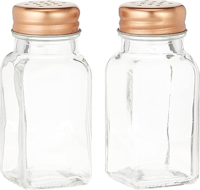 Harmony Table Top 2-Piece Spice Shaker Set - 90ml - Rose Gold & Clear Glass - Image 3