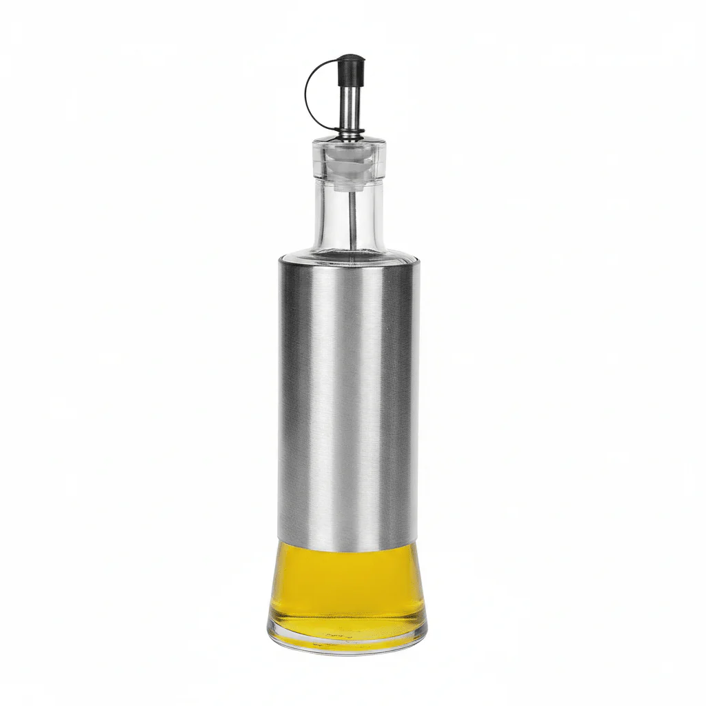 Harmony Tabletop 2-Piece Oil & Vinegar Bottle Set with Stand – Clear - Image 2
