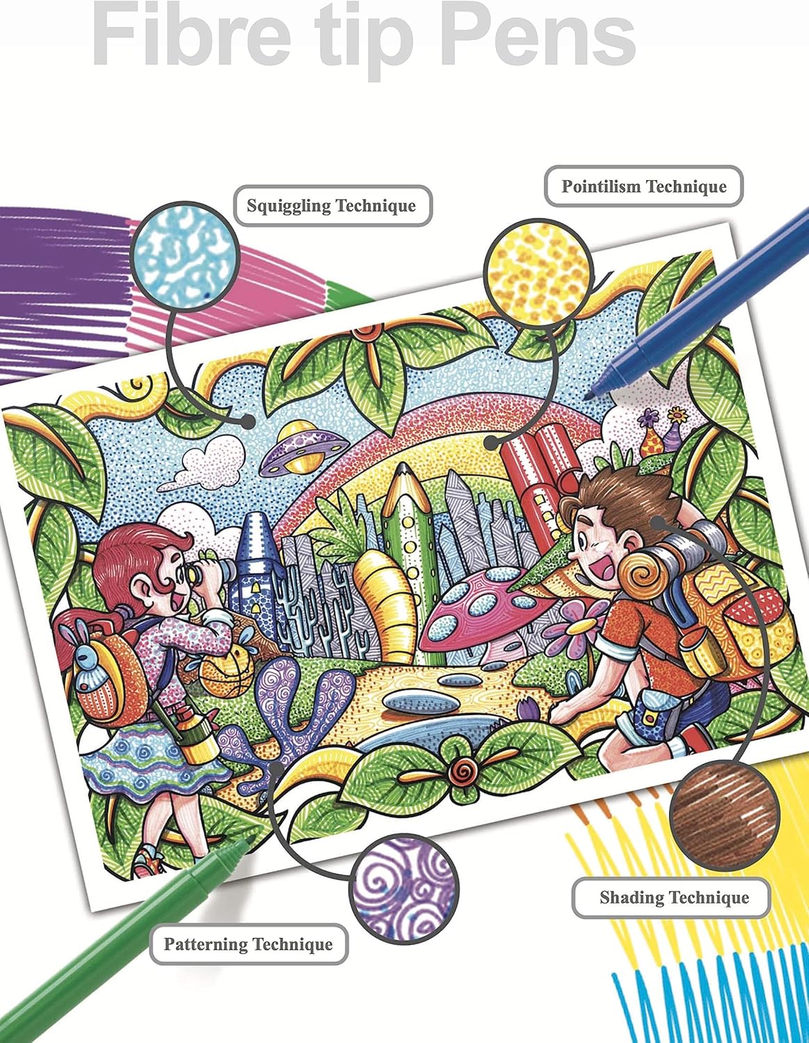 Faber-Castell 20 Fibre-Tip Colour Markers – Wallet Set - Image 4