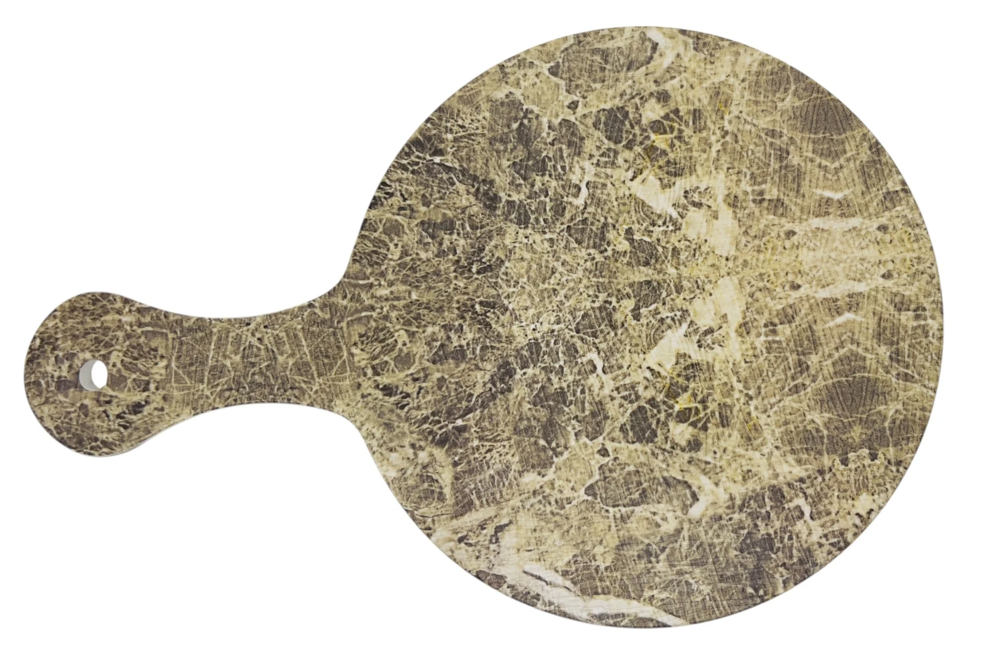 Hi-Luxe Melamine Round Tawa Bat 14", Granite Design, HW01361
