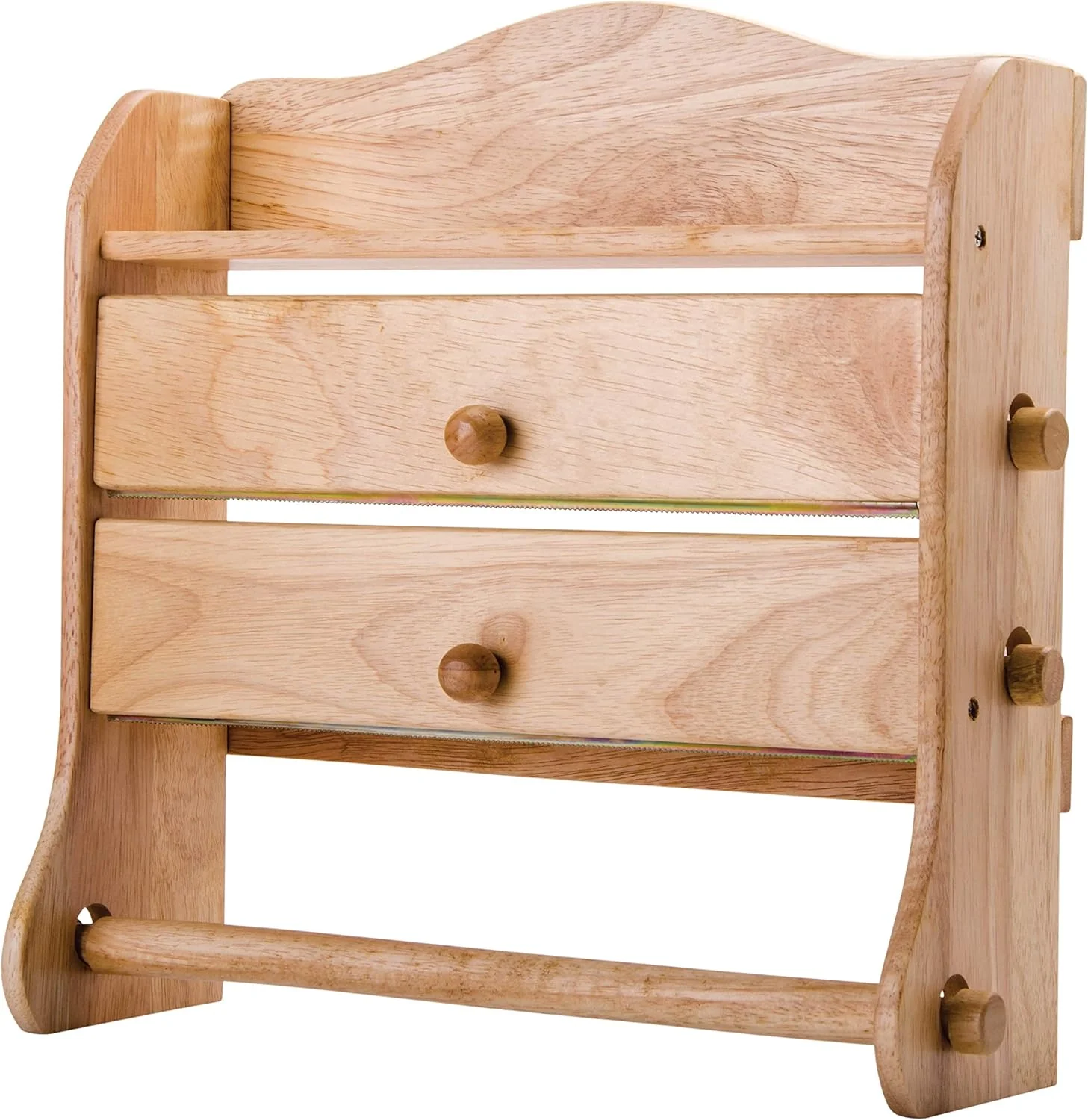 Billi Wooden Wrap Dispenser – Beige | 3-in-1 Kitchen Roll Organizer 11.5*35.5*37 cm