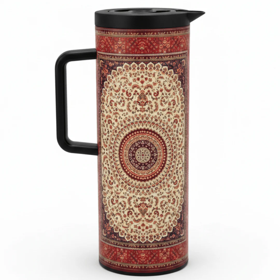 Hobby Lobby Traditional Arabic Pattern Vacuum Flask With Black Handle | 1 Litre