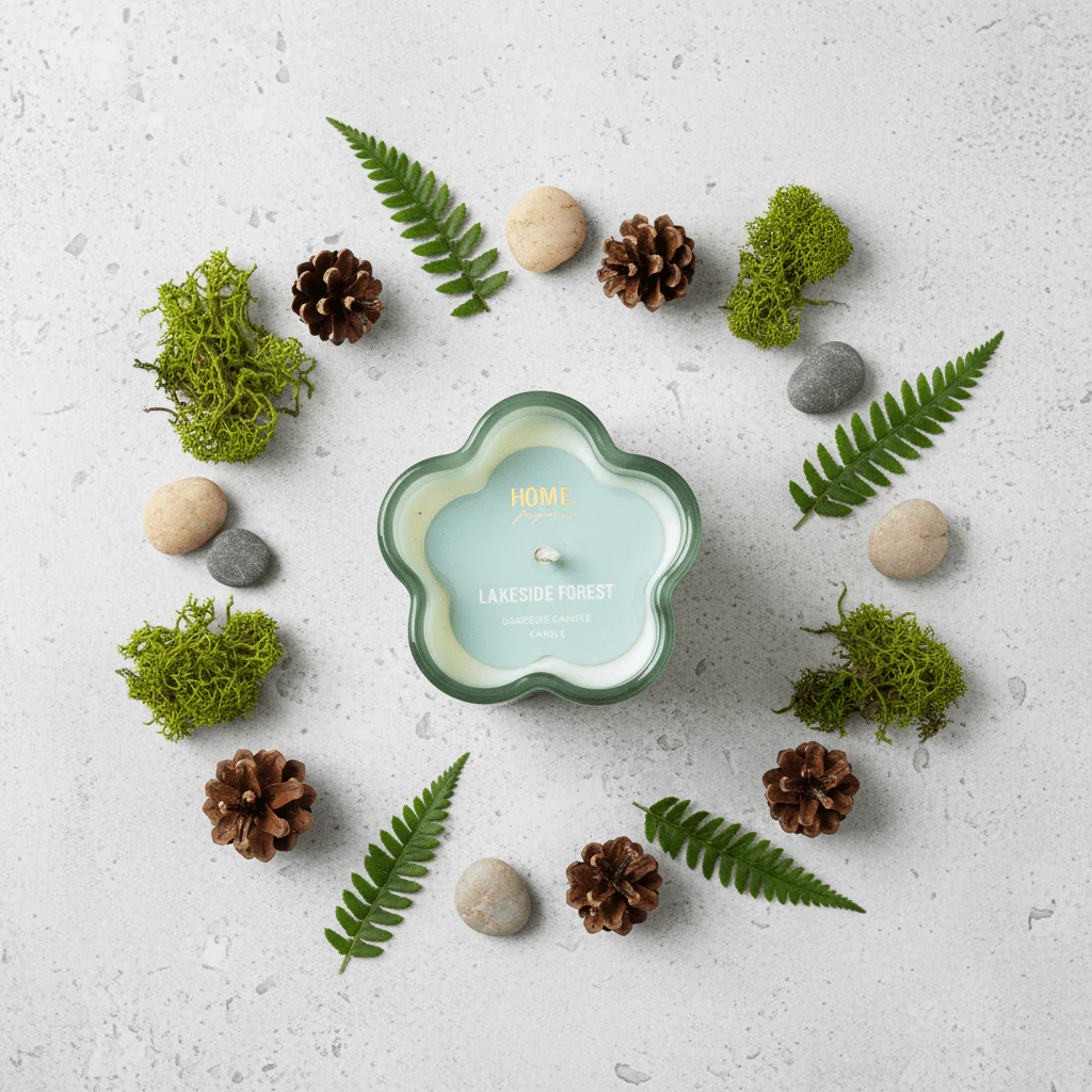 Home Fragrance Lakeside Forest Nature Inspired Scented Candle for Relaxation – 8 × 6 cm - Image 4