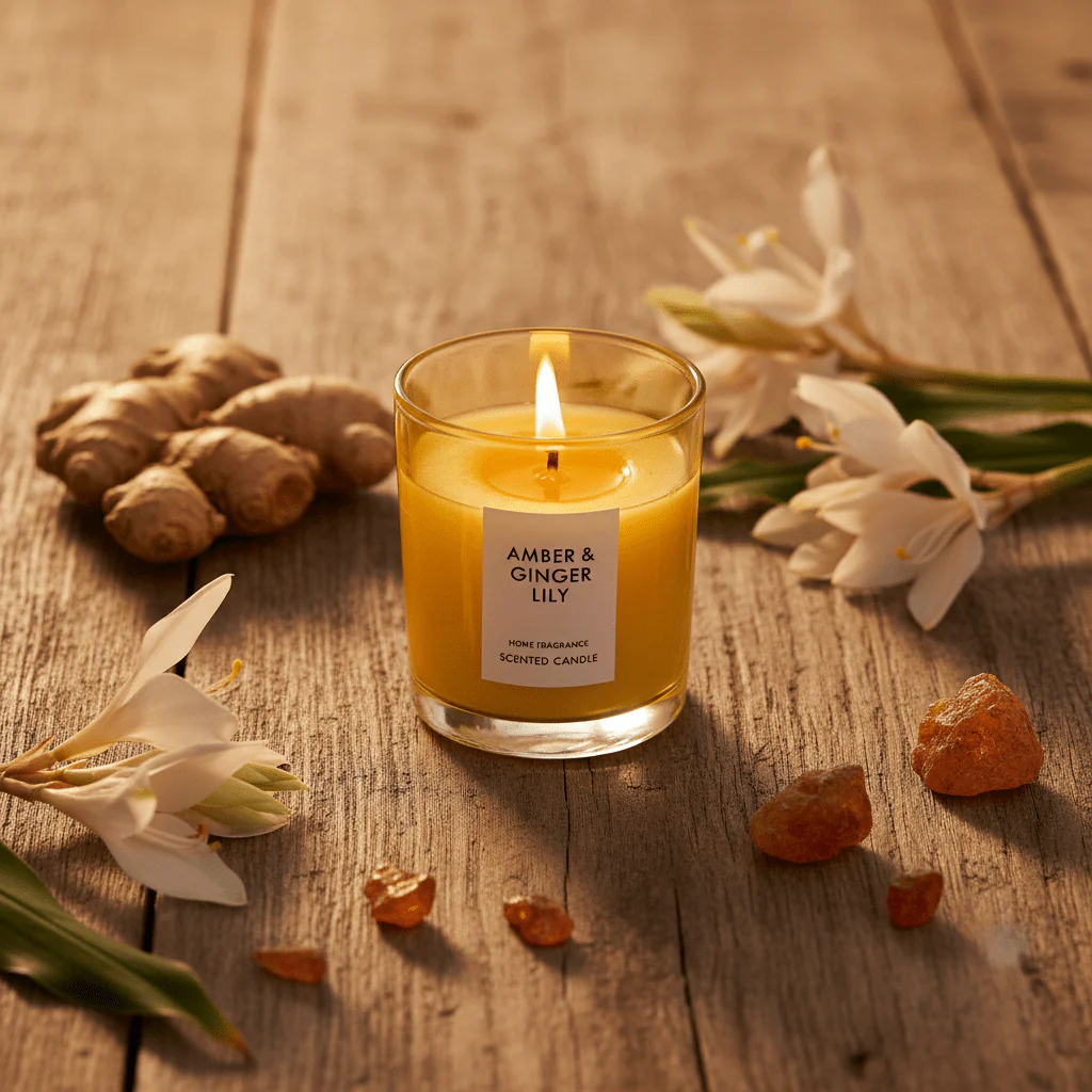 Home Fragrance Scented Candle in Glass Cup | Luxury Aromatherapy Candle | 8×7cm | Amber & Ginger Lily / Pear & Freesia / Clean Cotton / Maple Leaf & Apple - Image 3