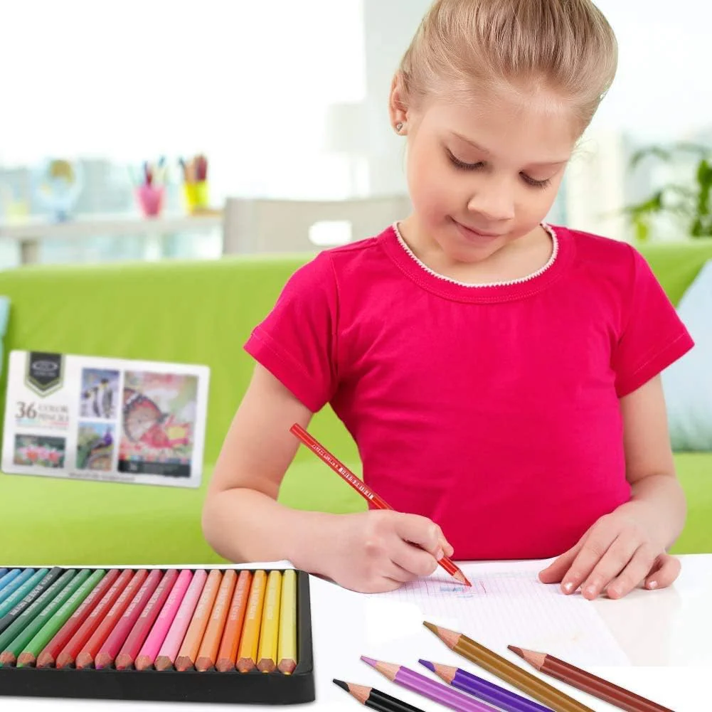 Hong Wei 36pcs Color Pencils, Advanced Color Hexagon Pencil, HW-CP-3601GA - Image 2
