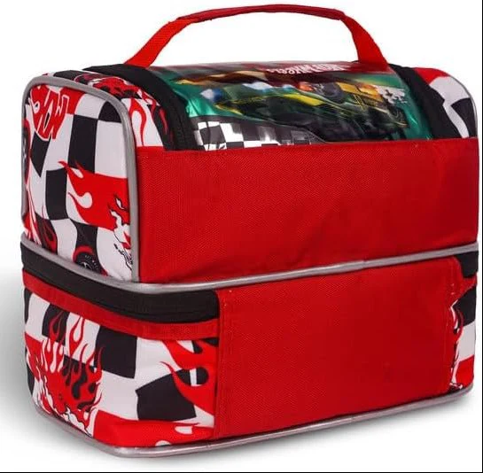 Hot Wheels Racing Team 2-Compartment Lunch Box Bag 22cm*18cm*16cm- RLB146 - Image 2