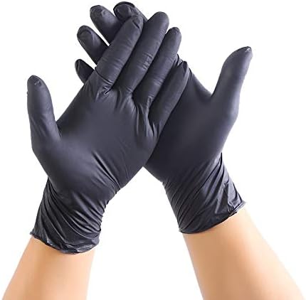 Hotpack 100pcs Powder Free Black Vinyl Gloves Large 105mm - Image 2
